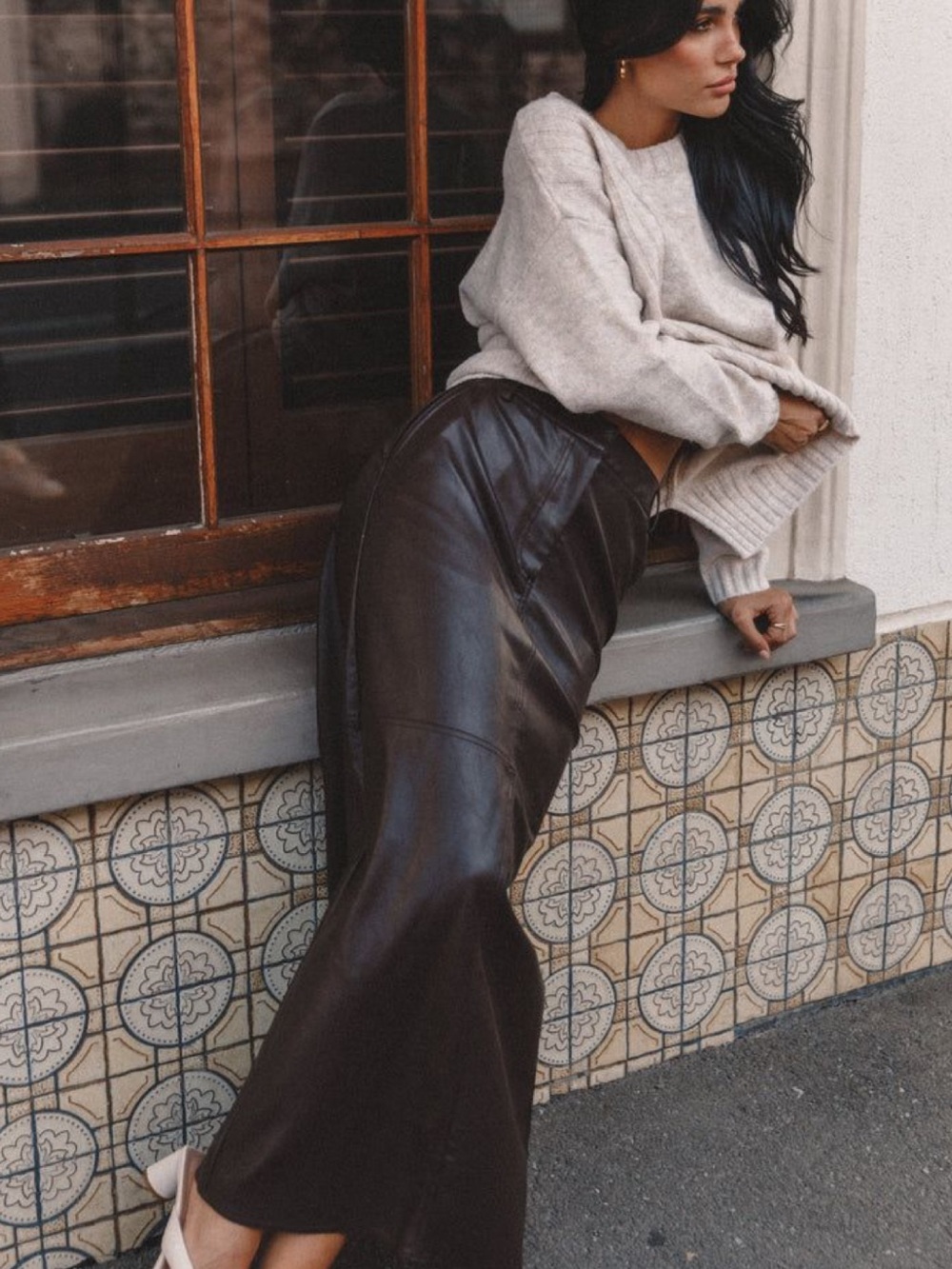 Genuine Lambskin leather skirt